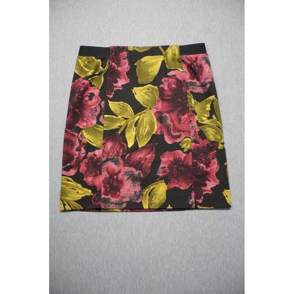 Simply Vera Wang Skirt Womens Small Elastic Waist Straight Pencil Floral Print